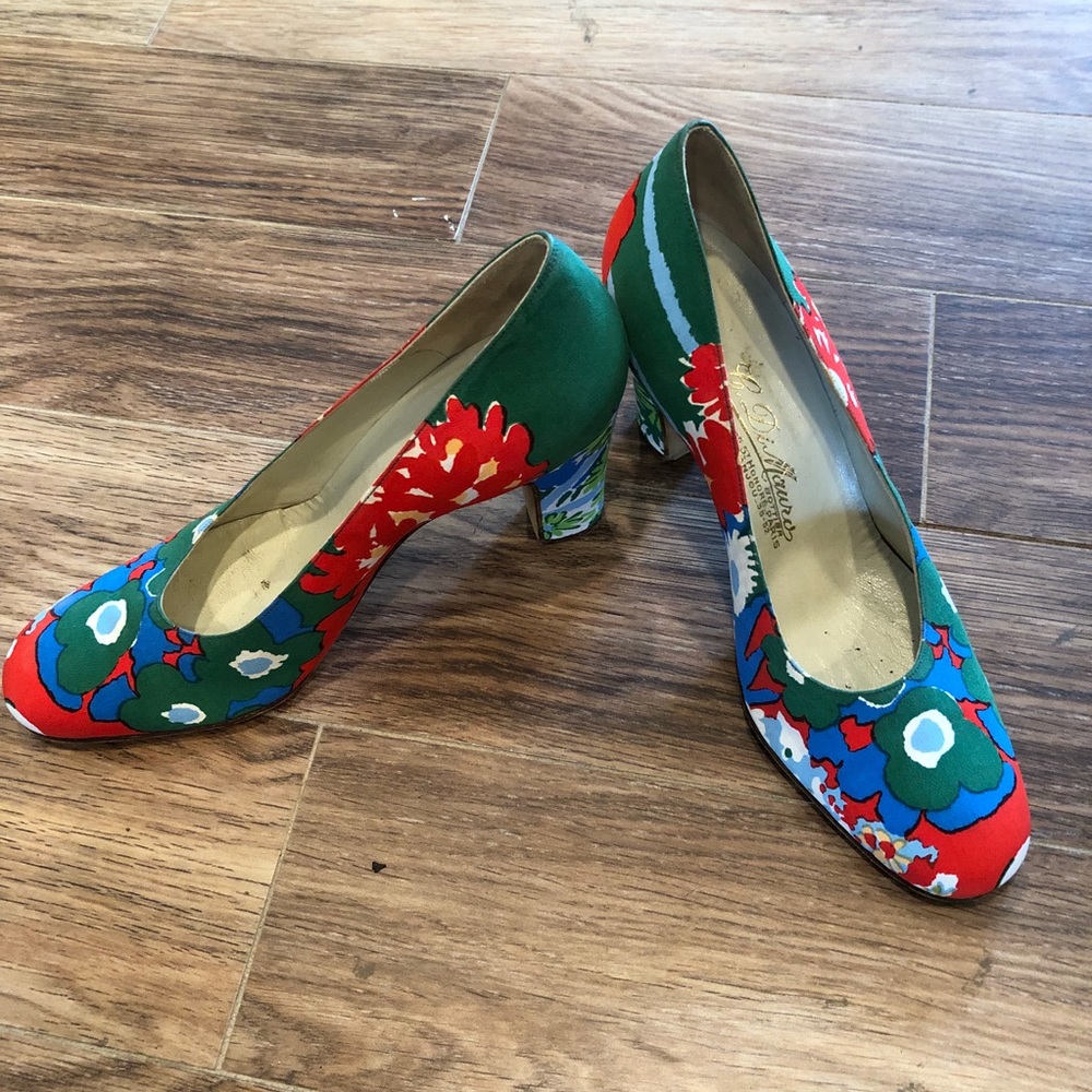 C DiMauro Floral Pumps with 3 inch heel